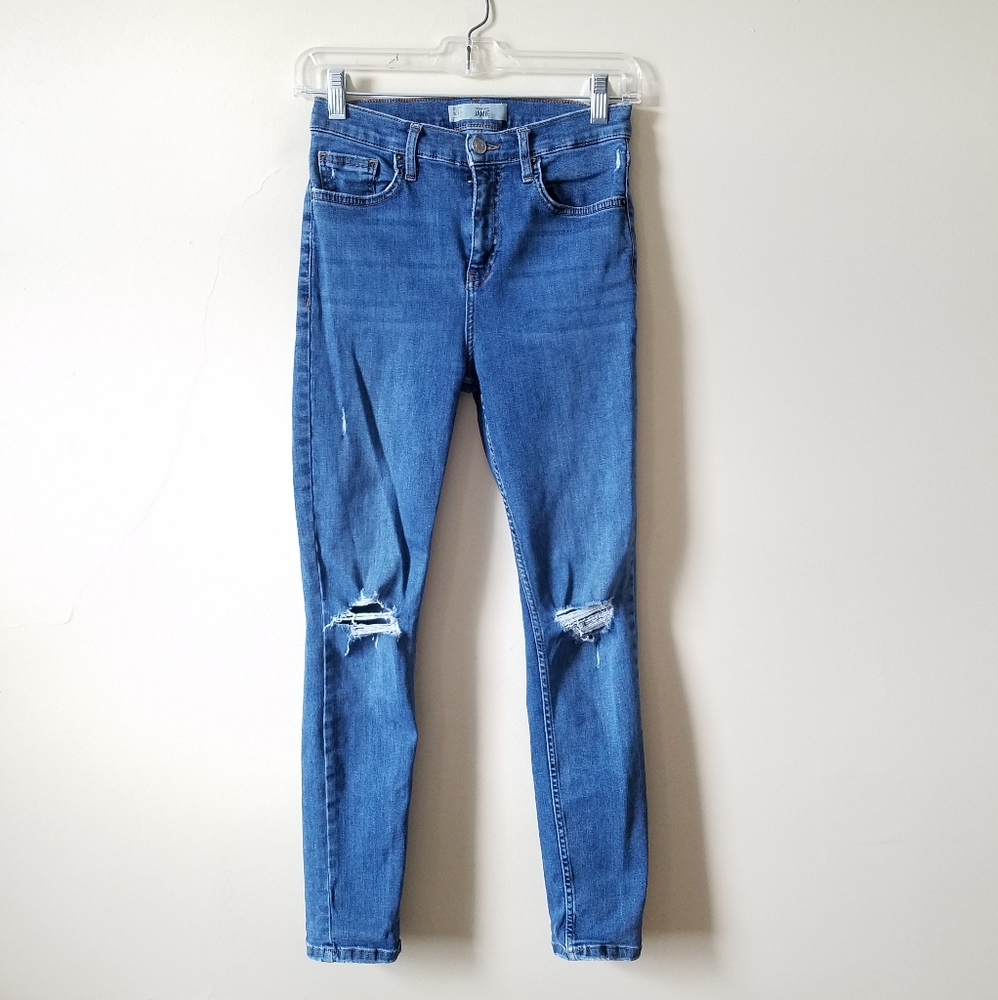 Topshop Jaime Moto High Rise Skinny Ripped Jeans